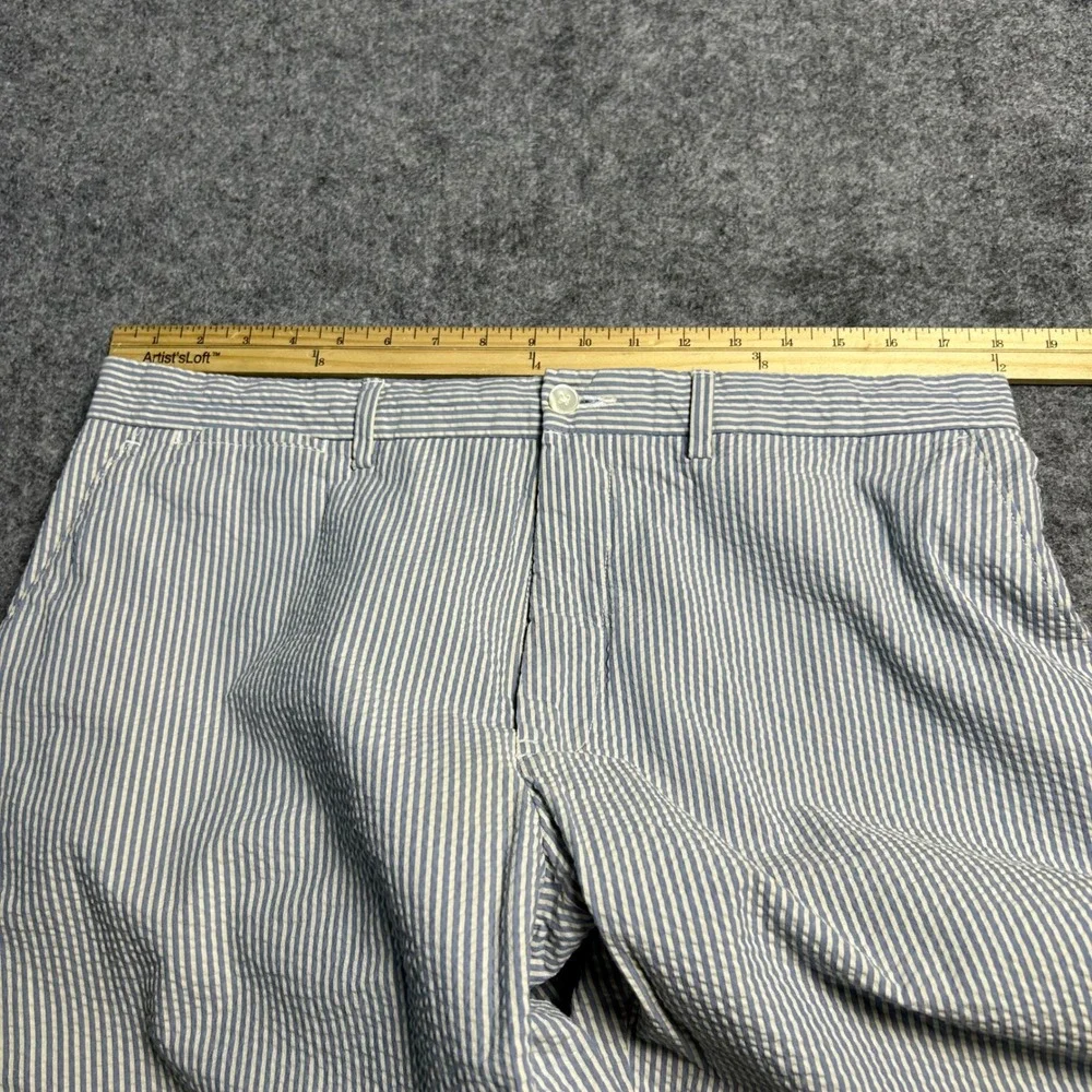 Polo Ralph Lauren Seersucker Shorts Blue White Striped Mens Size 36 Retro Preppy